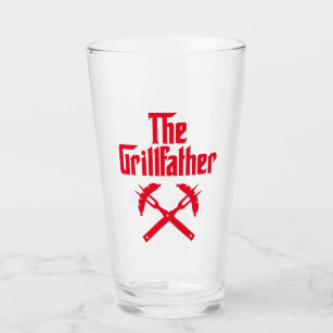 The Grillfather With Hot Dogs Glass