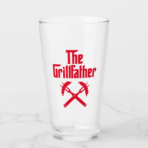 The Grillfather With Hot Dogs Glass