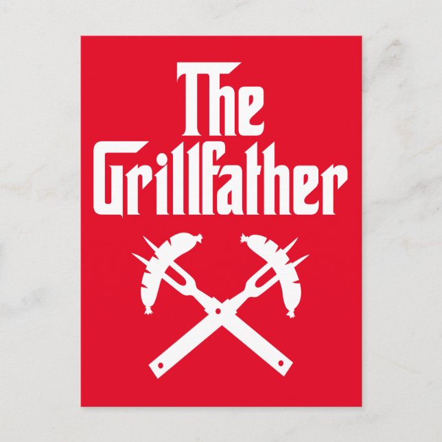 The Grillfather With Hot Dogs Postcard (Front)