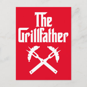 The Grillfather With Hot Dogs Postcard