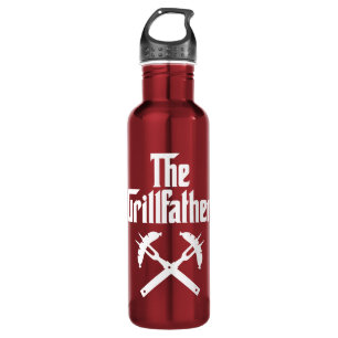 The Grillfather With Hot Dogs Stainless Steel Water Bottle