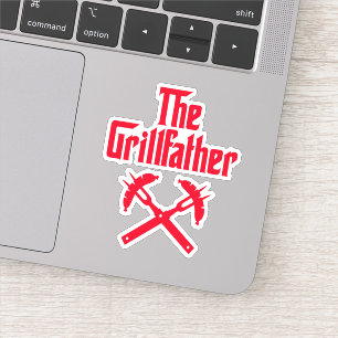 The Grillfather With Hot Dogs Sticker