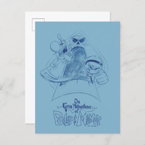 The Grim Adventures of Billy  Mandy Sketch Art Postcard