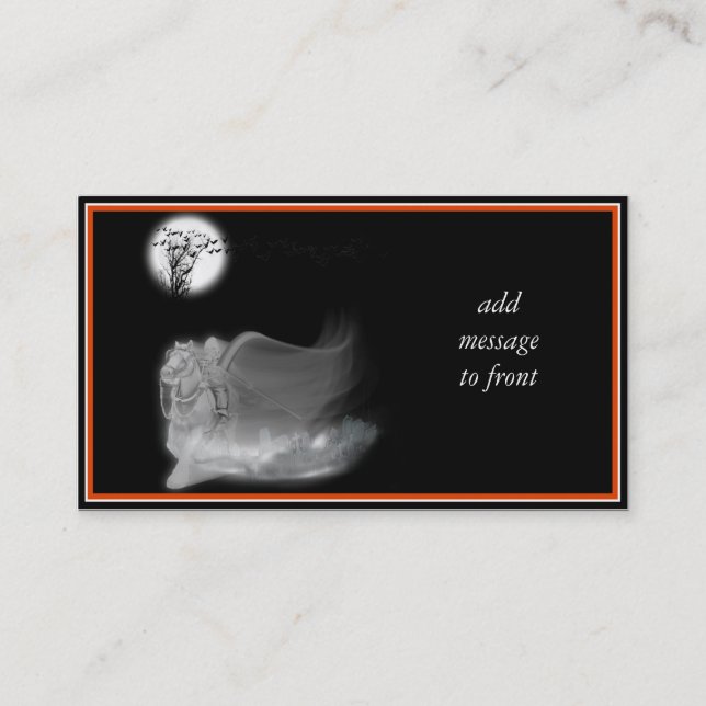 The Grim Reaper Rides Again Business Card (Front)