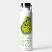 The Grinch Snowflake All Over Pattern 22 Oz Stainless Steel Water Bottle