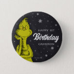 The Grinch Chalkboard Birthday Button<br><div class="desc">Wear this Dr. Seuss Grinch button to wish the birthday boy or girl a happy fun filled day!</div>