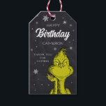 The Grinch Chalkboard Birthday Favor Gift Tags<br><div class="desc">Add these fun Dr. Seuss Grinch Birthday favor tags to your party favors!</div>