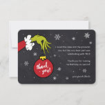 The Grinch Chalkboard Birthday Thank You<br><div class="desc">Thank all your family and friends for coming to your child's Birthday Party this year with these cute Grinch Birthday thank you cards. Personalize by adding a custom thank you message.</div>