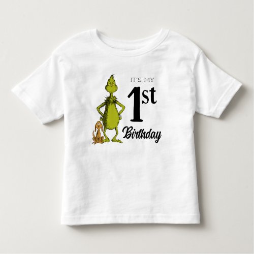 The Grinch Chalkboard First Birthday Toddler T_shirt