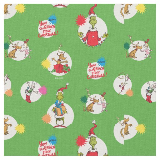 The Grinch, Christmas Dot Pattern Fabric