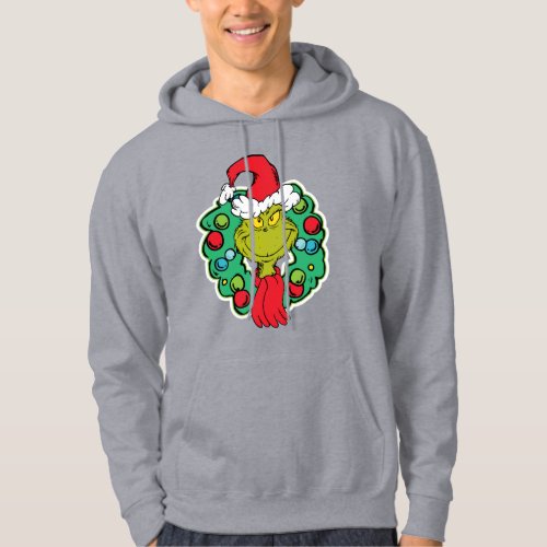The Grinch  Christmas Holiday Wreath Hoodie