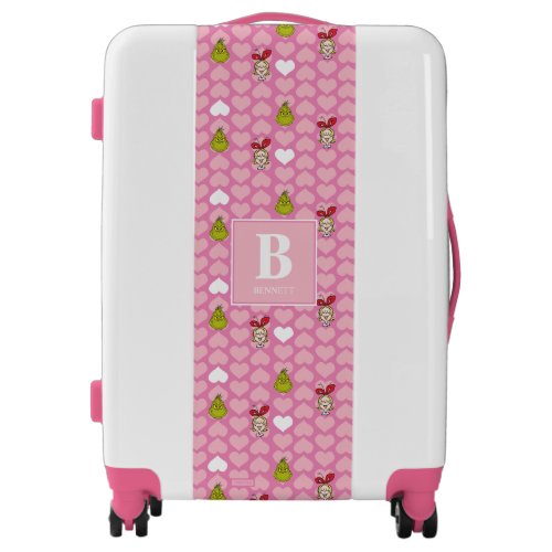 The Grinch  Cindy_Lou Pink Heart Pattern Luggage