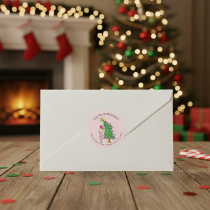 The Grinch Cindy-Lou Who Christmas Address Classic Round Sticker