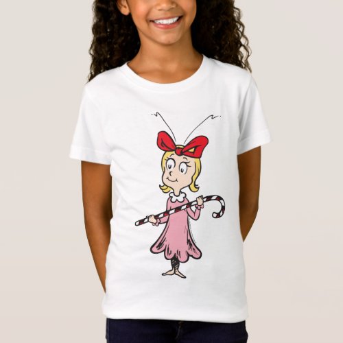 The Grinch  Cindy_Lou Who _ Holding Candy Cane T_Shirt