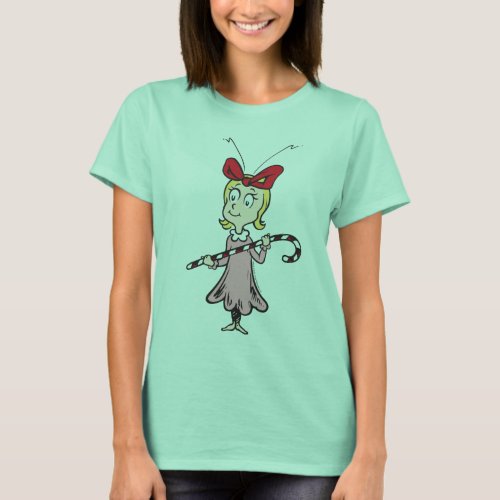 The Grinch  Cindy_Lou Who _ Holding Candy Cane T_Shirt