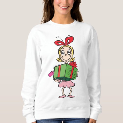 The Grinch  Cindy_Lou Who _ Holding Present Sweatshirt