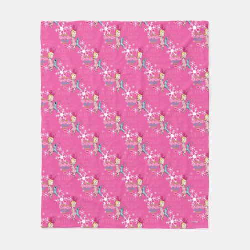 The Grinch  Cindy_Lou Who Pink Holiday Pattern Fleece Blanket