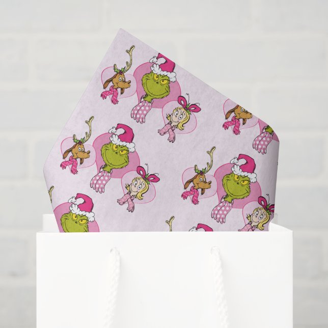 The Grinch Crew in Pink Valentine's Portrait Tissue Paper (Gift Bag)