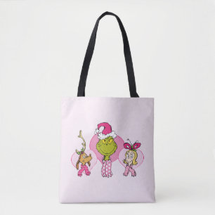 The Grinch Crew in Pink Valentine's Portrait Tote Bag
