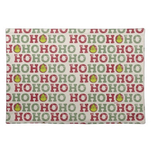 The Grinch  Ho Ho Ho Pattern Cloth Placemat