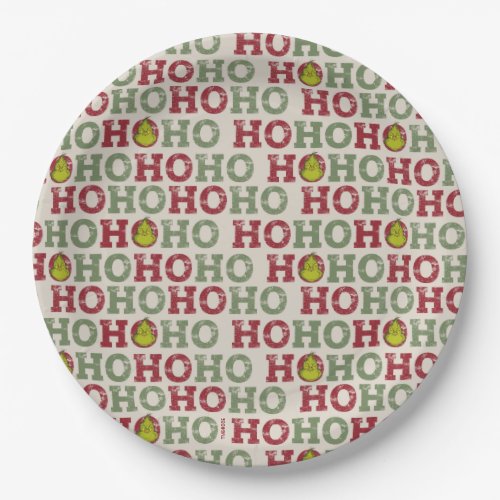 The Grinch  Ho Ho Ho Pattern Paper Plates