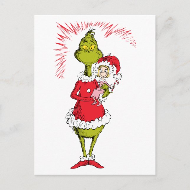 The Grinch Holds Cindy Lou Who Postcard (Front)