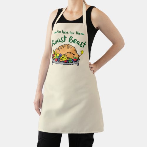 The Grinch  Im Here for the Roast Beast Quote Apron