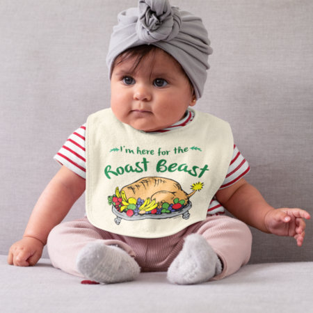 The Grinch | I'm Here For The Roast Beast Quote Baby Bib