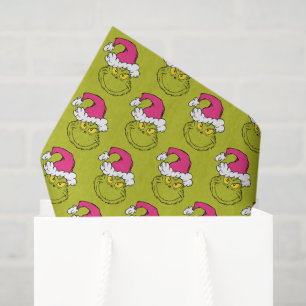 The Grinch in Pink Santa Hat Tissue Paper