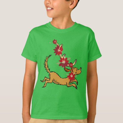 The Grinch  Max Christmas Pointsettia T_Shirt