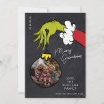 The Grinch Merry Grinchmas Family Photo Christmas<br><div class="desc">Celebrate the Holidays with The Grinch this year! This chalkboard holiday card features the text "Merry Grinchmas" and the iconic Grinch hand. Personalize by adding your favorite family photo,  and names.</div>