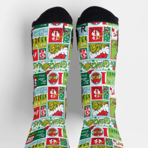 The Grinch Merry Grinchmas Pattern Socks