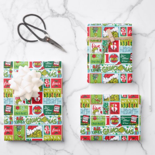 The Grinch Merry Grinchmas Pattern Wrapping Paper Sheets
