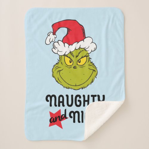 The Grinch  Naughty and Nice Sherpa Blanket