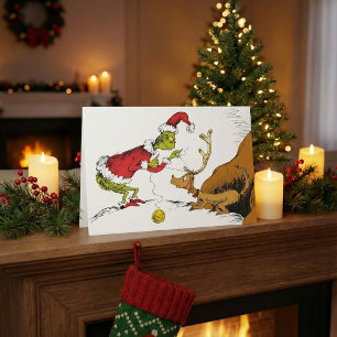 The Grinch Prepares Max the Reindeer Card