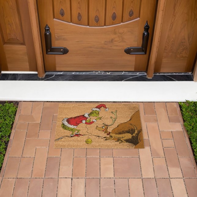 The Grinch Prepares Max the Reindeer Fiber Doormat (Insitu (Outdoor))