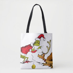 The Grinch Prepares Max the Reindeer Tote Bag