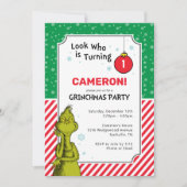 The Grinch Red and Green Snowflake 1st Birthday (Front)