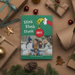 The Grinch | Stink Stank Stunk Holiday Card<br><div class="desc">Personalize this Grinch Holiday Card by adding your favorite family photo and custom text!</div>