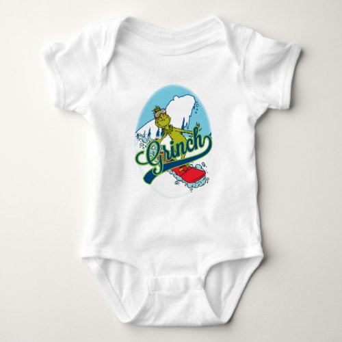 The Grinch  The Grinch Snowboarding Baby Bodysuit