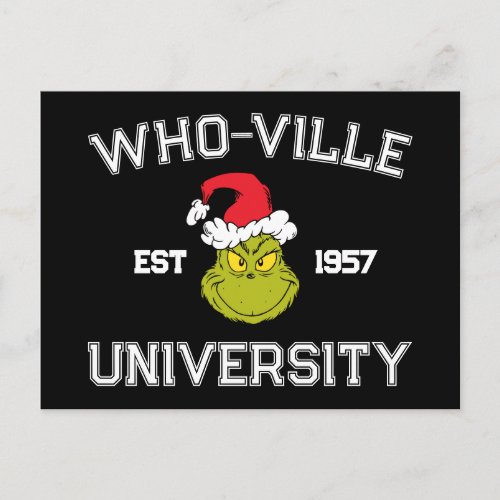 The Grinch  Who_ville University Est 1957 Postcard