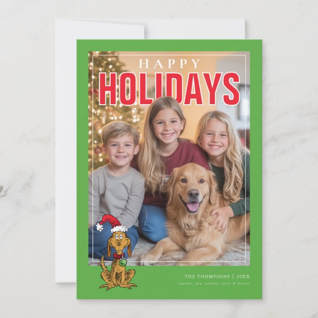 The Grinch's Max Personalized Photo Holiday Card (Front)