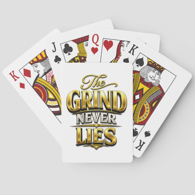 The Grind Never Lies Gold Motivational Design Poker Cards (Back)