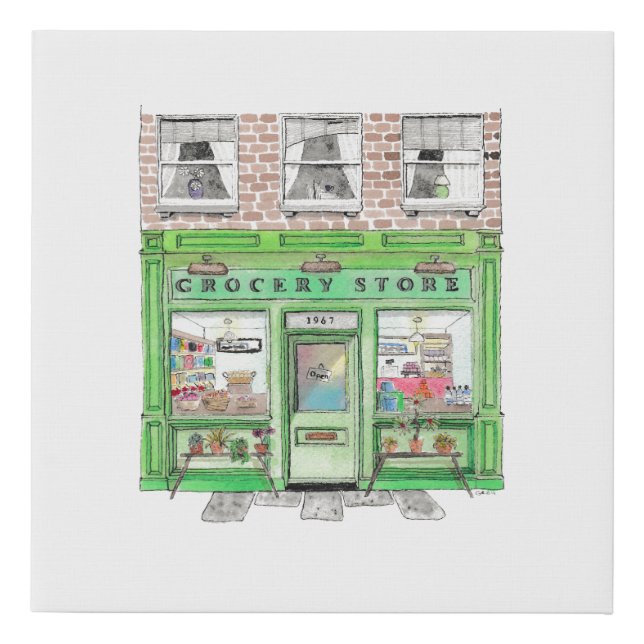 The Grocery Store Faux Canvas Print (Front)