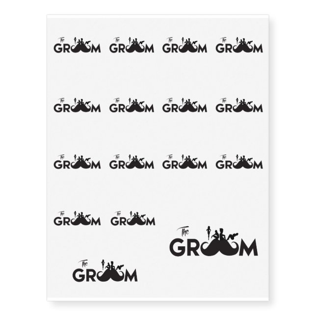 The Groom A bachelor party Temporary Tattoos (Front)