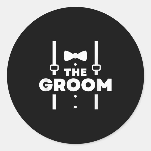 The Groom, Bachelor Party  Classic Round Sticker (Front)
