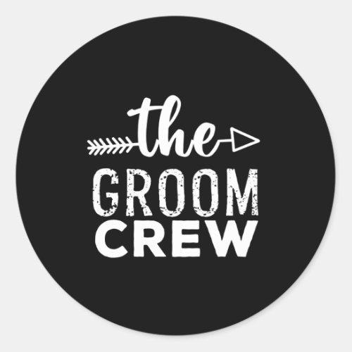 The Groom Crew White Classic Round Sticker