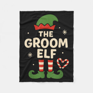 The Groom Elf Christmas Xmas Funny Marriage Fleece Blanket