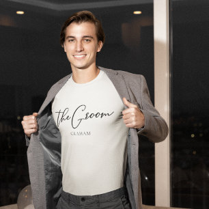 The Groom Personalized Chic Minimalist Wedding T-Shirt
