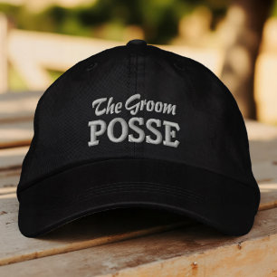 The Groom Posse Modern Simple Typography Wedding Embroidered Baseball Cap